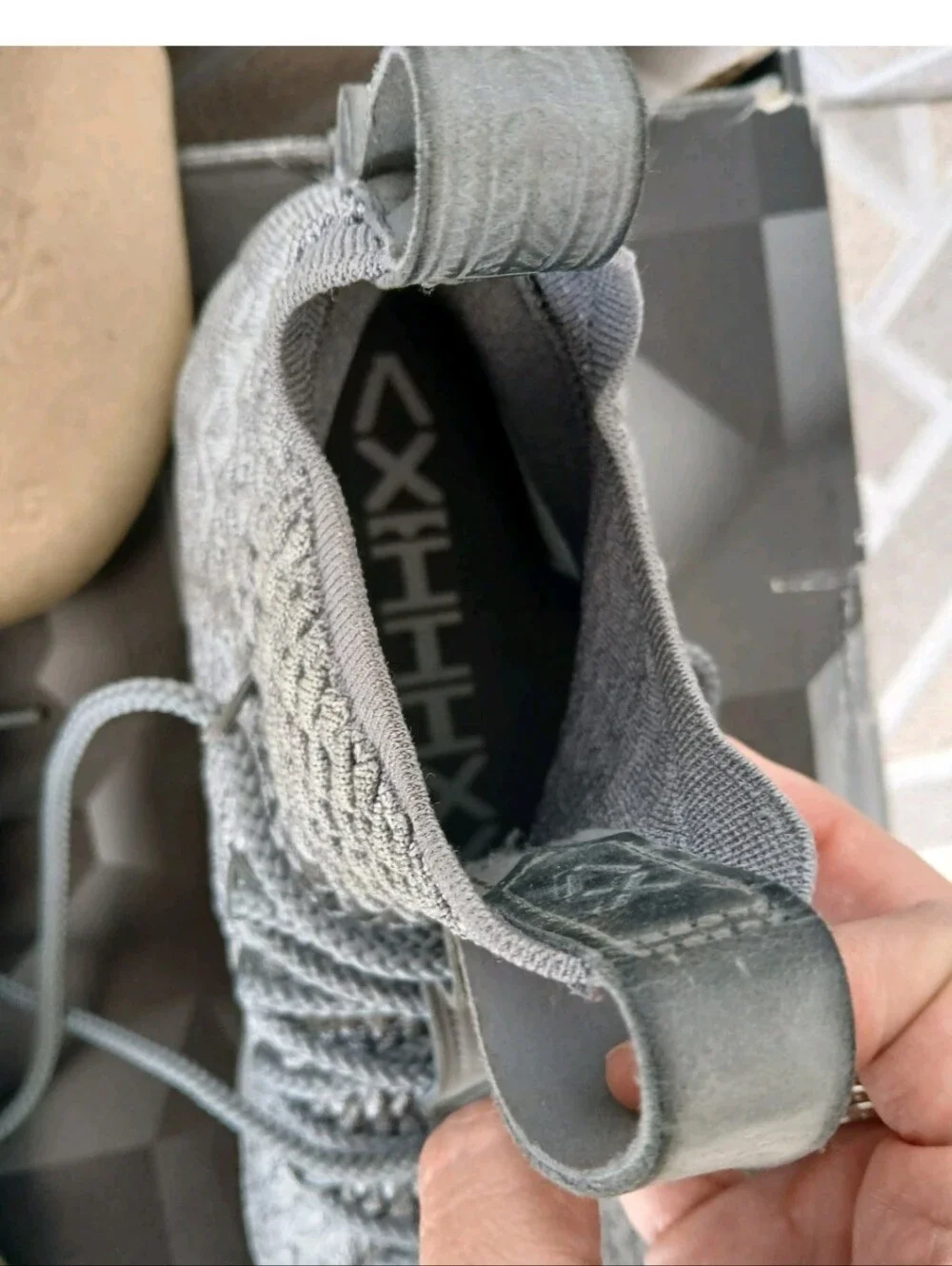 Nike Men's Grey Knit Athletic Sneakers Lebron XV